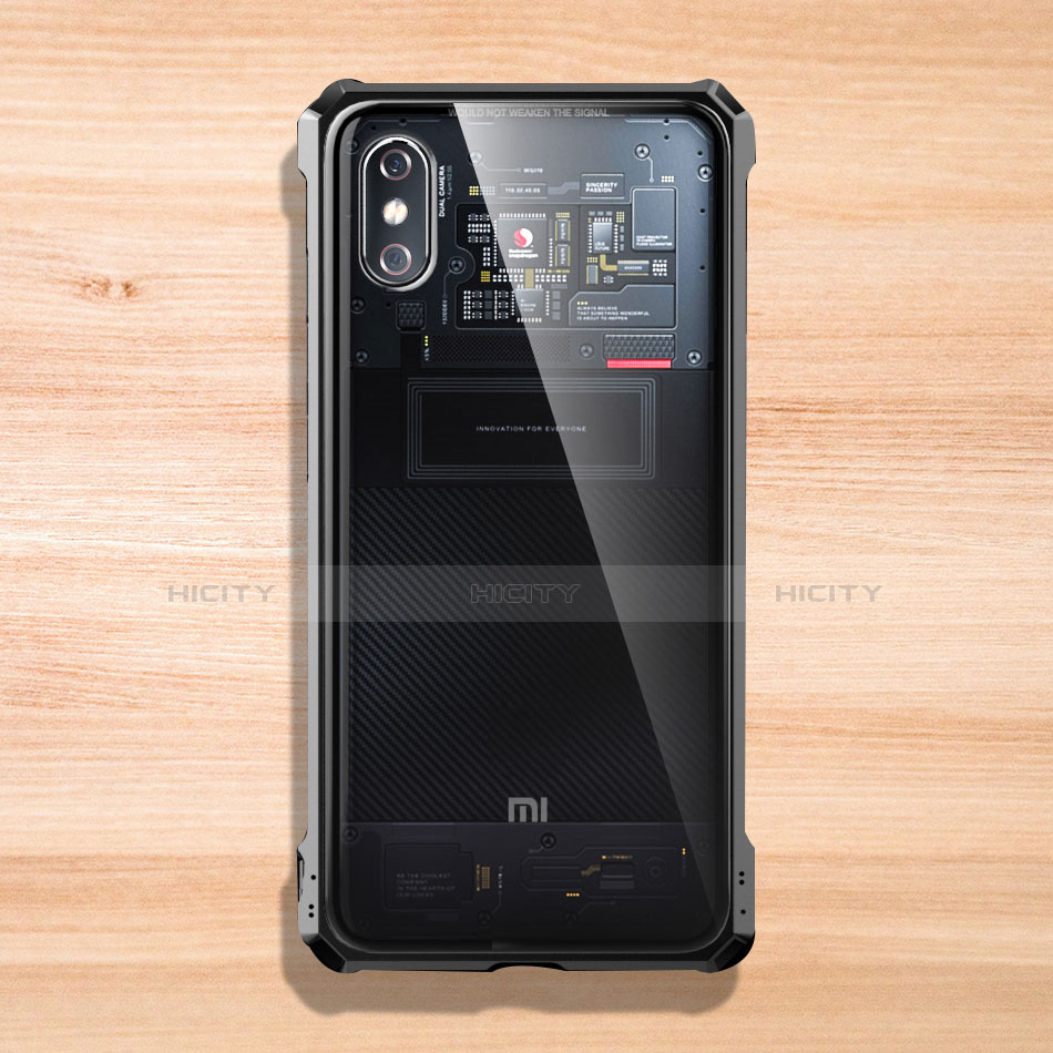 Coque Rebord Contour Silicone et Vitre Transparente Miroir Housse Etui pour Xiaomi Mi 8 Pro Global Version Plus