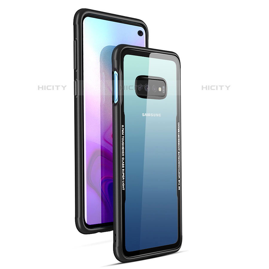 Coque Rebord Contour Silicone et Vitre Transparente Miroir Housse Etui T01 pour Samsung Galaxy S10 5G Noir Plus