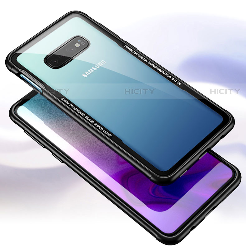 Coque Rebord Contour Silicone et Vitre Transparente Miroir Housse Etui T01 pour Samsung Galaxy S10 5G Plus