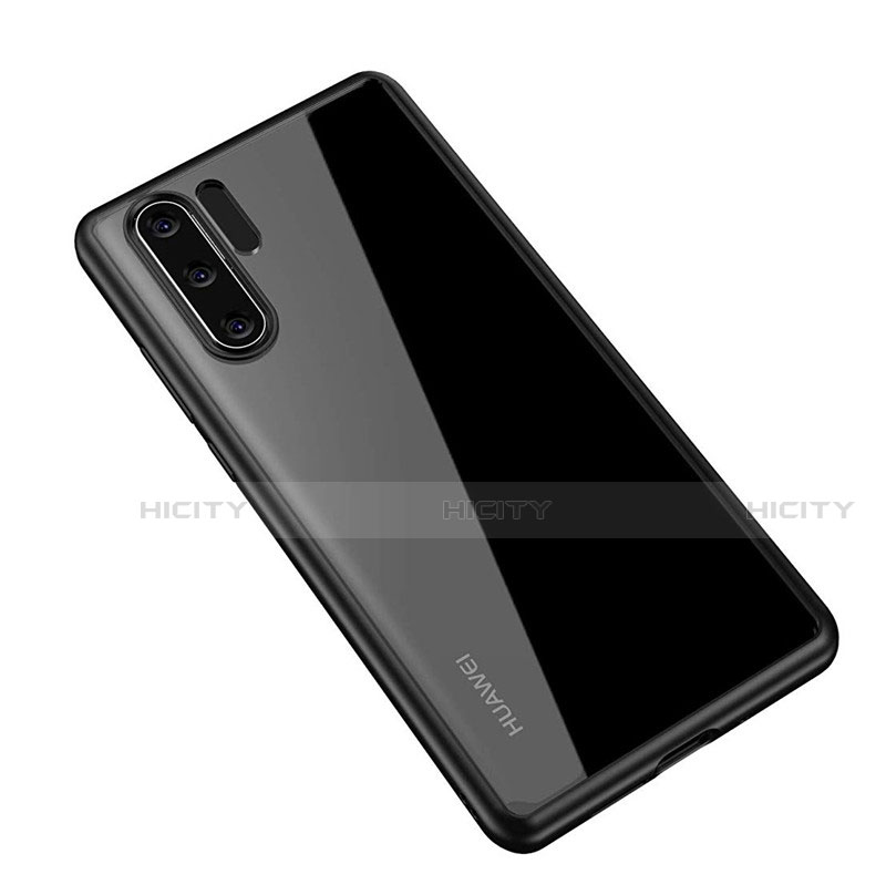 Coque Rebord Contour Silicone et Vitre Transparente Miroir Housse Etui Z01 pour Huawei P30 Pro Noir Plus