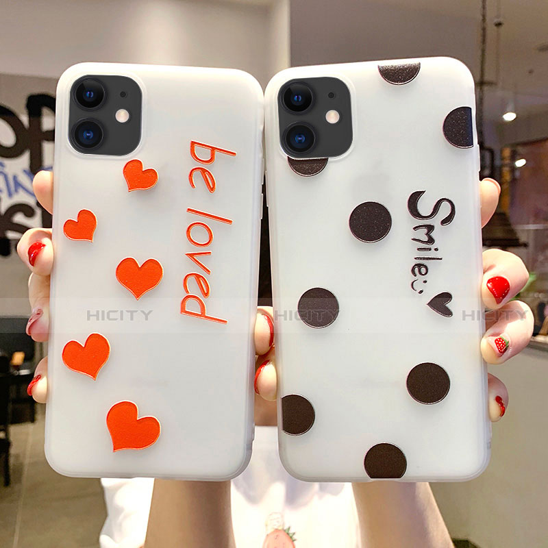 Coque Silicone Amour Coeur Souple Couleur Unie Etui Housse S02 pour Apple iPhone 11 Plus