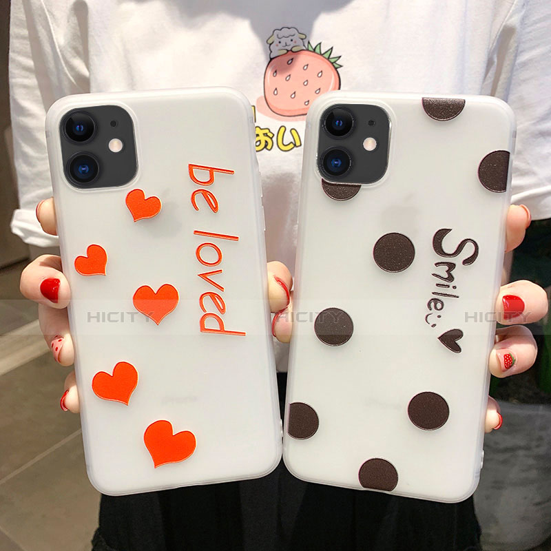 Coque Silicone Amour Coeur Souple Couleur Unie Etui Housse S02 pour Apple iPhone 11 Plus