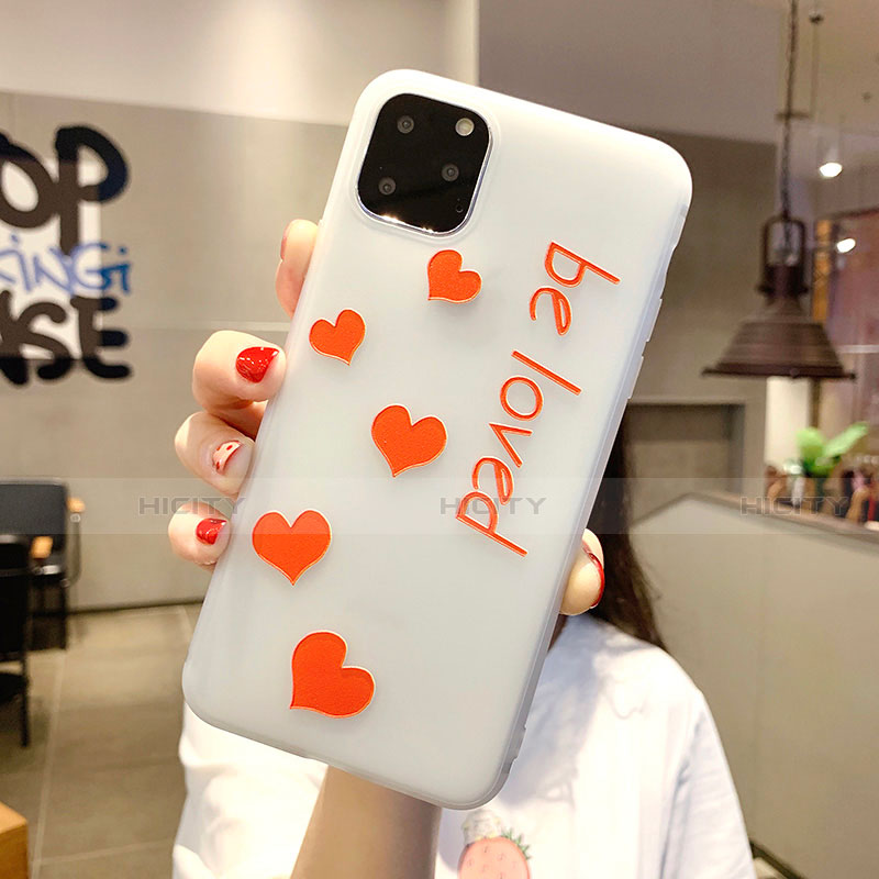 Coque Silicone Amour Coeur Souple Couleur Unie Etui Housse S02 pour Apple iPhone 11 Pro Max Plus