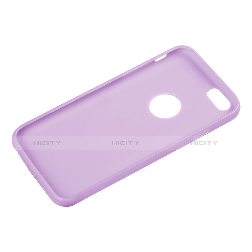 Coque Silicone avec Trou Souple Couleur Unie pour Apple iPhone 6 Violet Plus