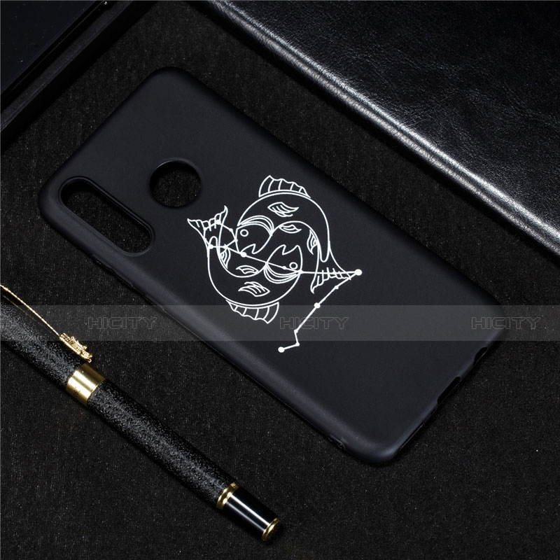 Coque Silicone Constellation Souple Couleur Unie Etui Housse S01 pour Huawei P30 Lite Noir Plus