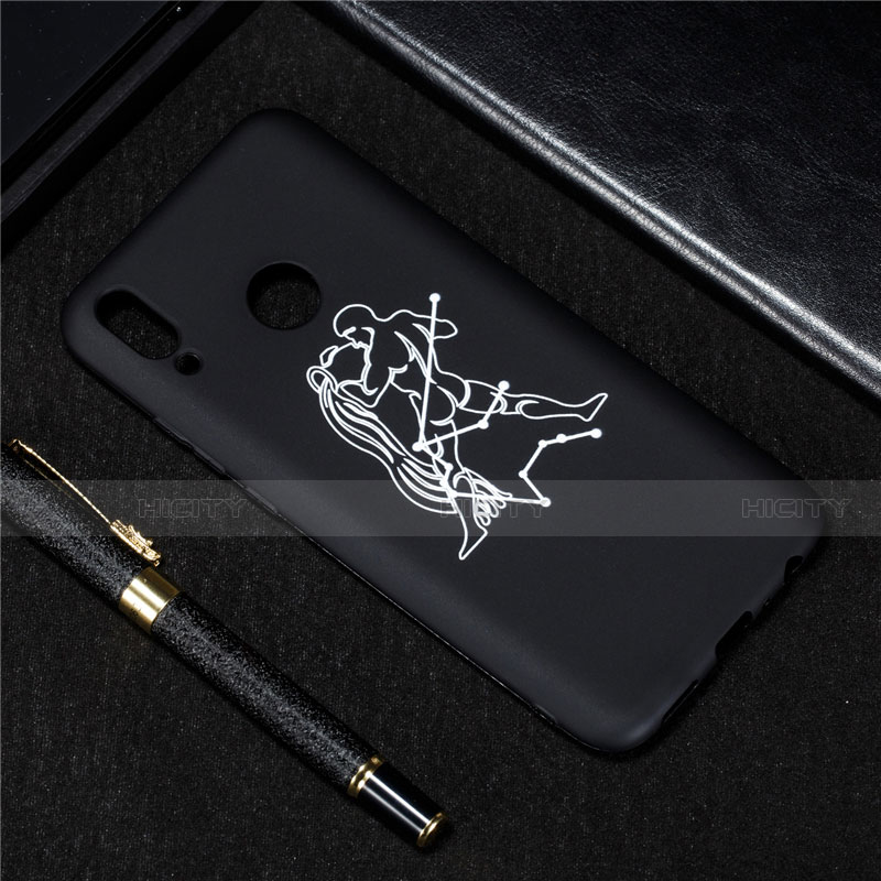 Coque Silicone Constellation Souple Couleur Unie Etui Housse S02 pour Huawei Enjoy 9 Plus Noir Plus