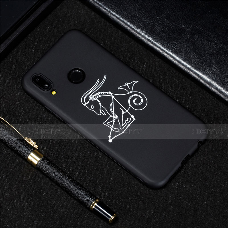 Coque Silicone Constellation Souple Couleur Unie Etui Housse S02 pour Huawei Nova 3e Noir Plus