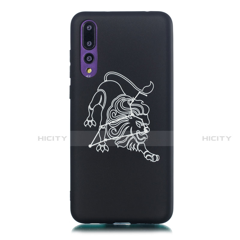 Coque Silicone Constellation Souple Couleur Unie Etui Housse S02 pour Huawei P20 Pro Noir Plus