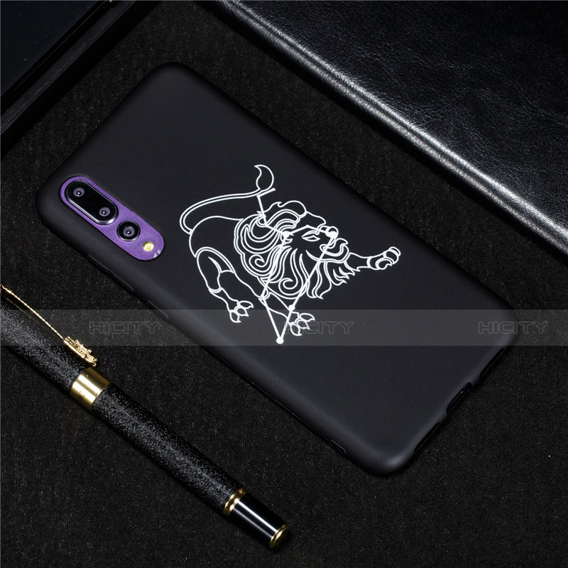 Coque Silicone Constellation Souple Couleur Unie Etui Housse S02 pour Huawei P20 Pro Noir Plus