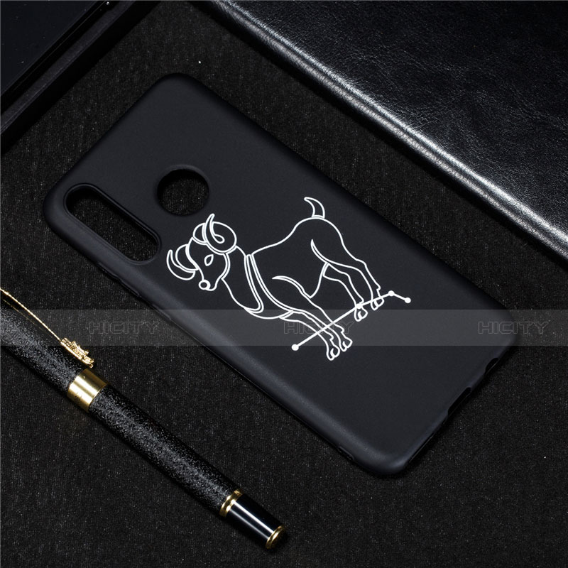 Coque Silicone Constellation Souple Couleur Unie Etui Housse S02 pour Huawei P30 Lite New Edition Noir Plus