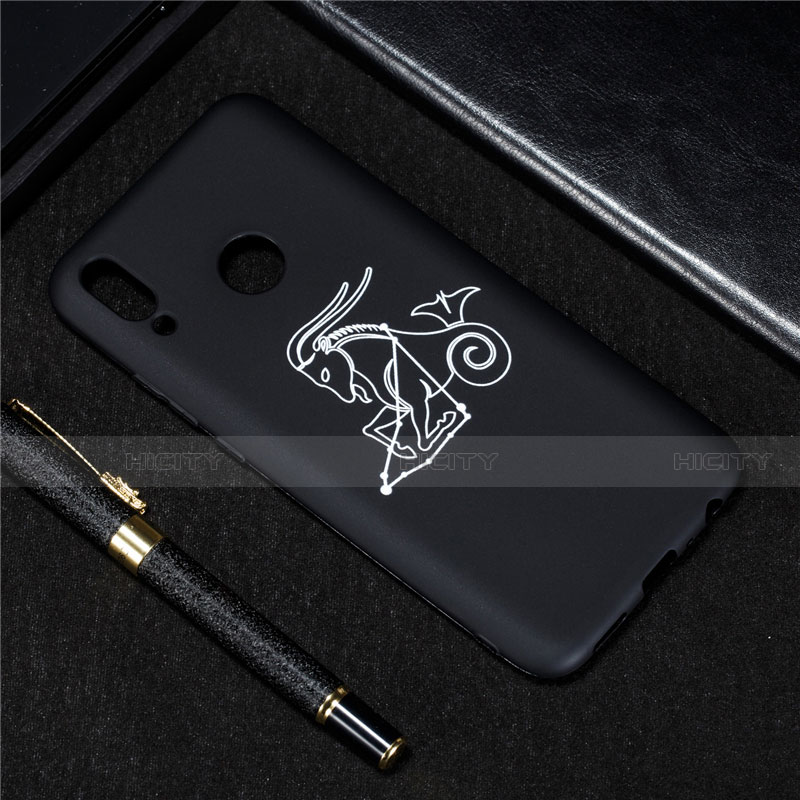 Coque Silicone Constellation Souple Couleur Unie Etui Housse S03 pour Huawei Enjoy 9 Plus Noir Plus