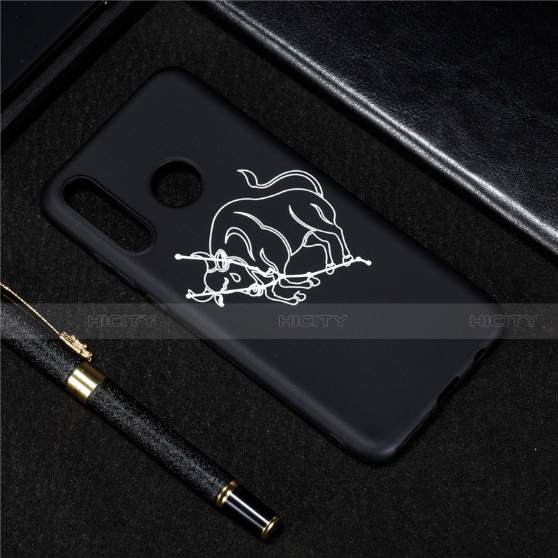 Coque Silicone Constellation Souple Couleur Unie Etui Housse S03 pour Huawei P30 Lite XL Noir Plus