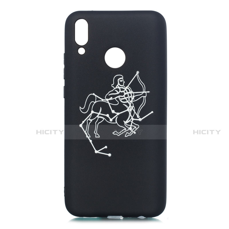 Coque Silicone Constellation Souple Couleur Unie Etui Housse S04 pour Huawei Enjoy 9 Plus Noir Plus