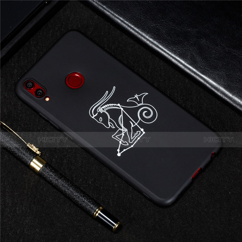 Coque Silicone Constellation Souple Couleur Unie Etui Housse S04 pour Huawei Honor 8X Noir Plus