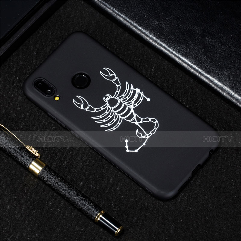 Coque Silicone Constellation Souple Couleur Unie Etui Housse S04 pour Huawei Nova 3e Noir Plus