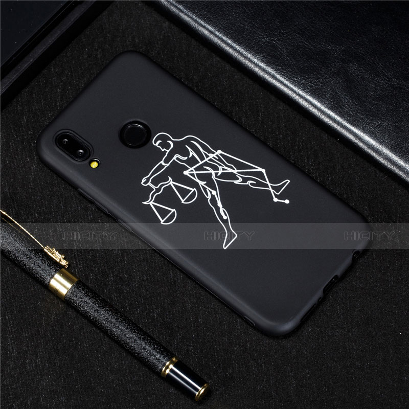 Coque Silicone Constellation Souple Couleur Unie Etui Housse S05 pour Huawei Nova 3e Noir Plus