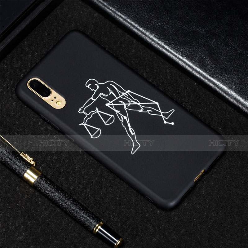 Coque Silicone Constellation Souple Couleur Unie Etui Housse S05 pour Huawei P20 Noir Plus