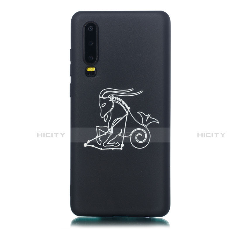 Coque Silicone Constellation Souple Couleur Unie Etui Housse S06 pour Huawei P30 Noir Plus