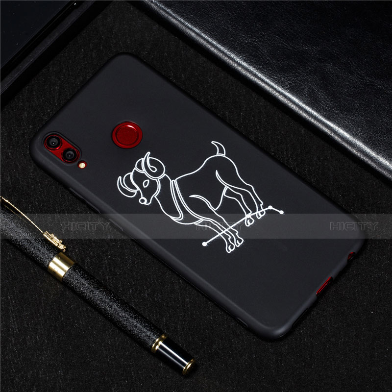 Coque Silicone Constellation Souple Couleur Unie Etui Housse S07 pour Huawei Honor 8X Noir Plus