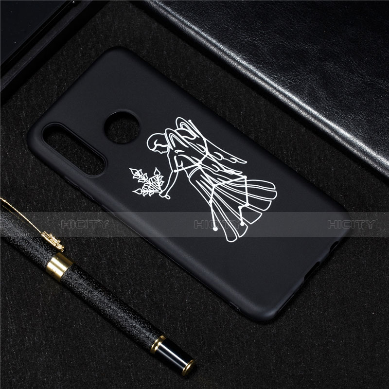 Coque Silicone Constellation Souple Couleur Unie Etui Housse S07 pour Huawei Nova 4e Noir Plus