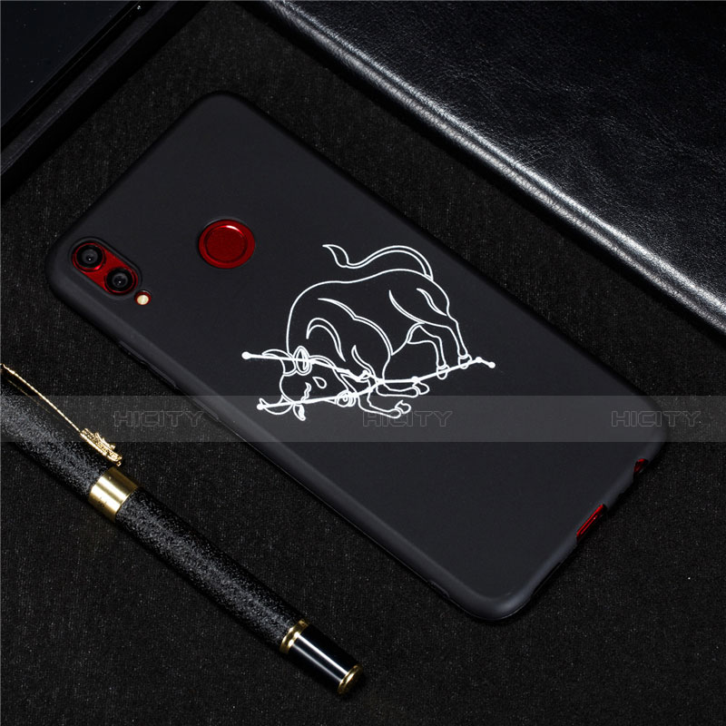 Coque Silicone Constellation Souple Couleur Unie Etui Housse S08 pour Huawei Honor 8X Noir Plus