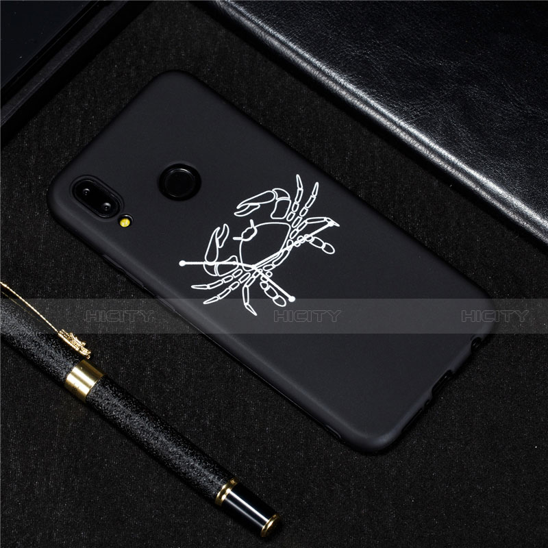 Coque Silicone Constellation Souple Couleur Unie Etui Housse S08 pour Huawei Nova 3e Noir Plus