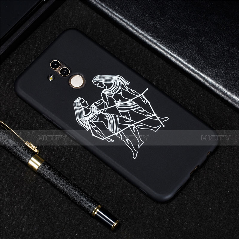 Coque Silicone Constellation Souple Couleur Unie Etui Housse S09 pour Huawei Mate 20 Lite Noir Plus