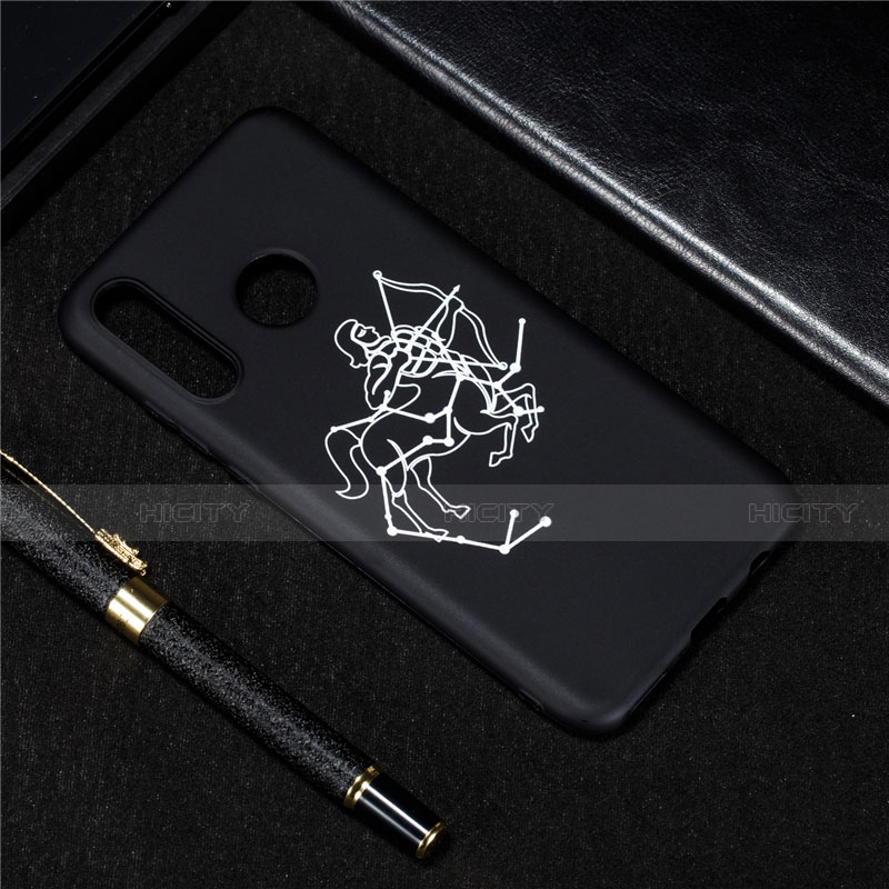 Coque Silicone Constellation Souple Couleur Unie Etui Housse S10 pour Huawei Nova 4e Noir Plus