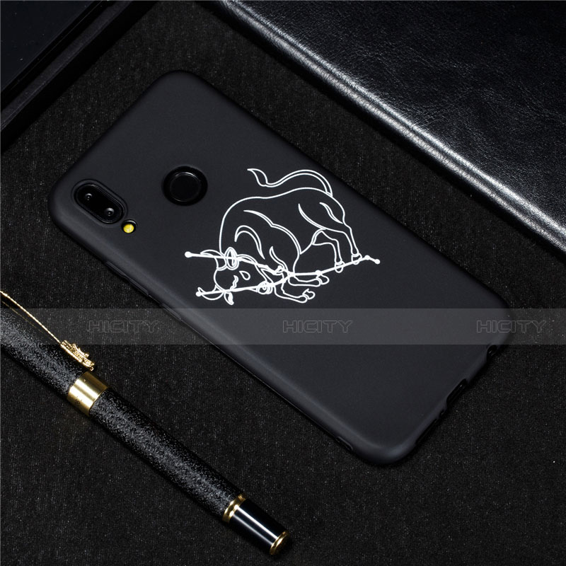 Coque Silicone Constellation Souple Couleur Unie Etui Housse S10 pour Huawei P20 Lite Noir Plus