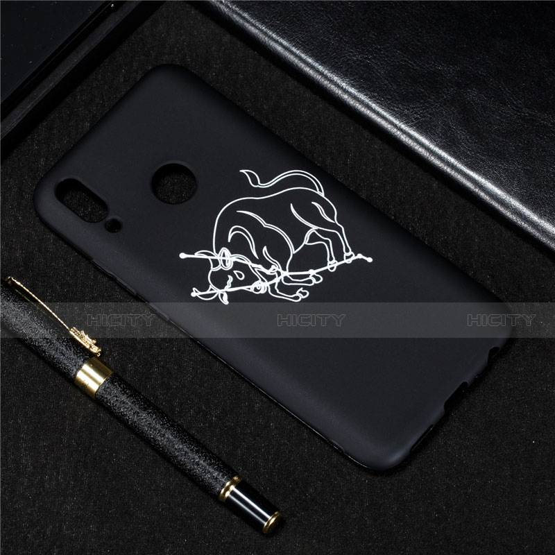 Coque Silicone Constellation Souple Couleur Unie Etui Housse S11 pour Huawei Enjoy 9 Plus Noir Plus