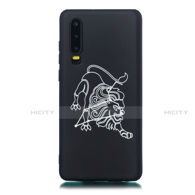 Coque Silicone Constellation Souple Couleur Unie Etui Housse S11 pour Huawei P30 Noir Plus