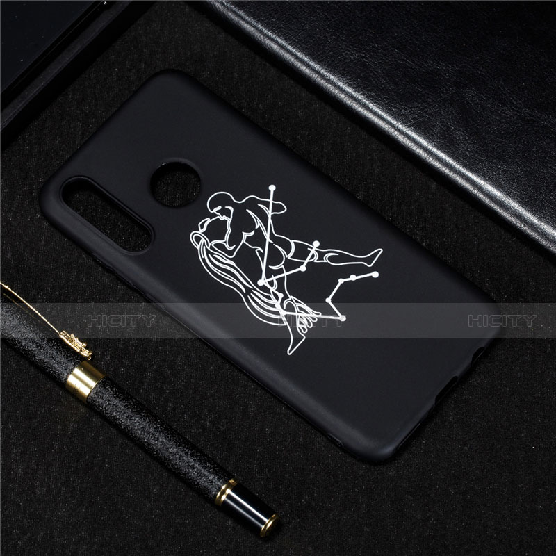 Coque Silicone Constellation Souple Couleur Unie Etui Housse S12 pour Huawei Nova 4e Noir Plus