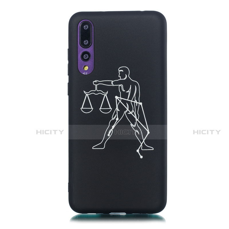 Coque Silicone Constellation Souple Couleur Unie Etui Housse S12 pour Huawei P20 Pro Noir Plus