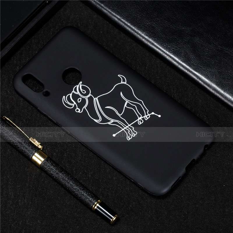 Coque Silicone Constellation Souple Couleur Unie Etui Housse S12 pour Huawei Y9 (2019) Noir Plus