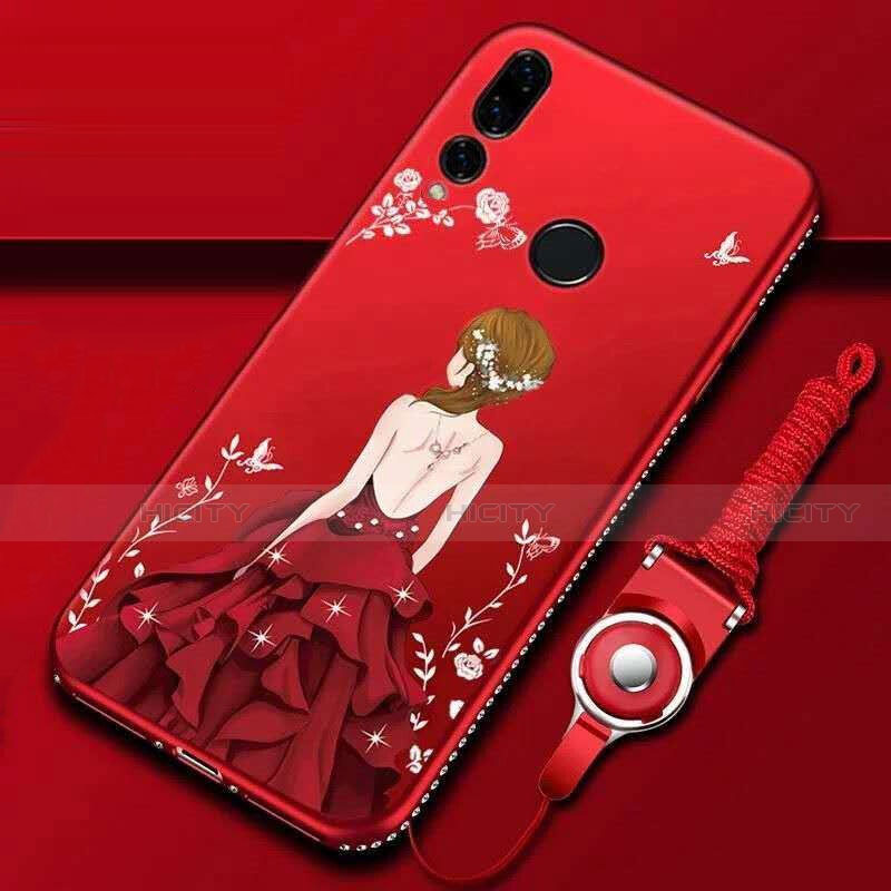 Coque Silicone Dos de Fille Souple Couleur Unie Etui Housse K01 pour Huawei Honor 20 Lite Rouge Plus