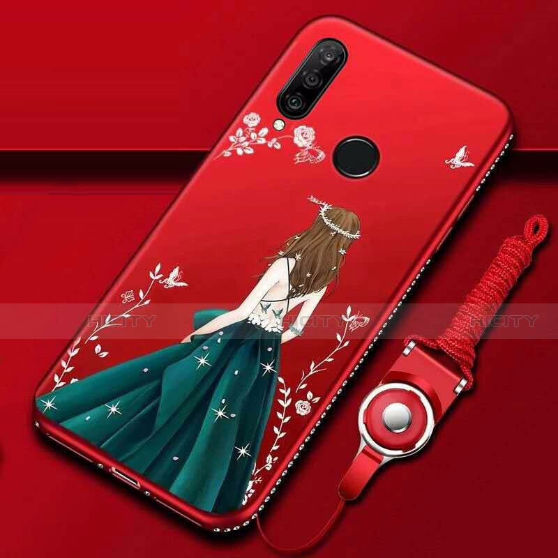 Coque Silicone Dos de Fille Souple Couleur Unie Etui Housse K01 pour Huawei Nova 4e Mixte Plus