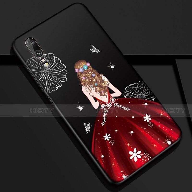 Coque Silicone Dos de Fille Souple Couleur Unie Etui Housse K01 pour Huawei P20 Plus