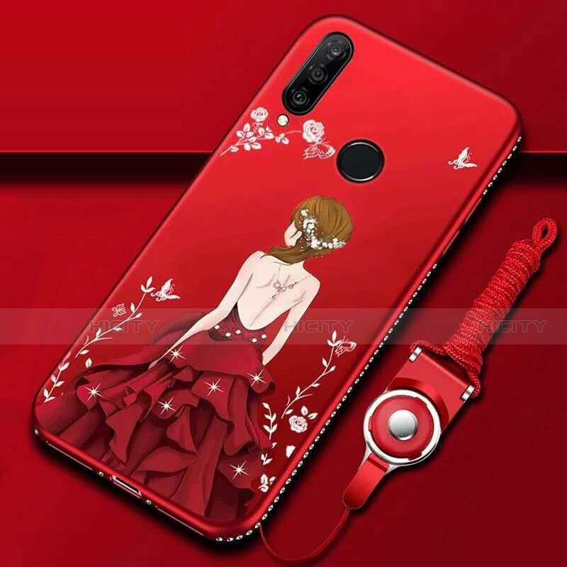 Coque Silicone Dos de Fille Souple Couleur Unie Etui Housse K01 pour Huawei P30 Lite New Edition Plus