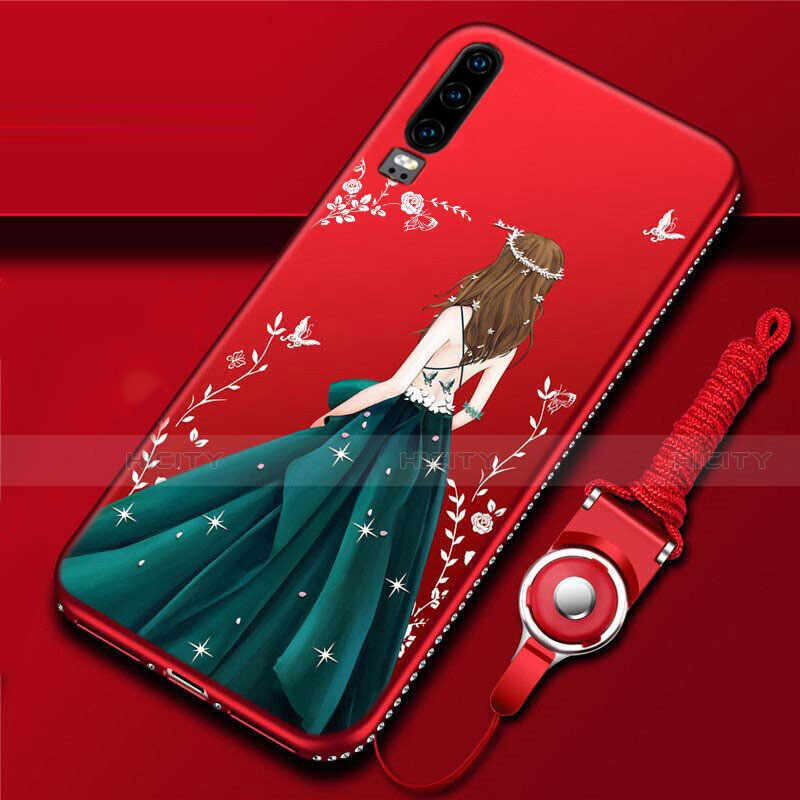 Coque Silicone Dos de Fille Souple Couleur Unie Etui Housse K01 pour Huawei P30 Mixte Plus