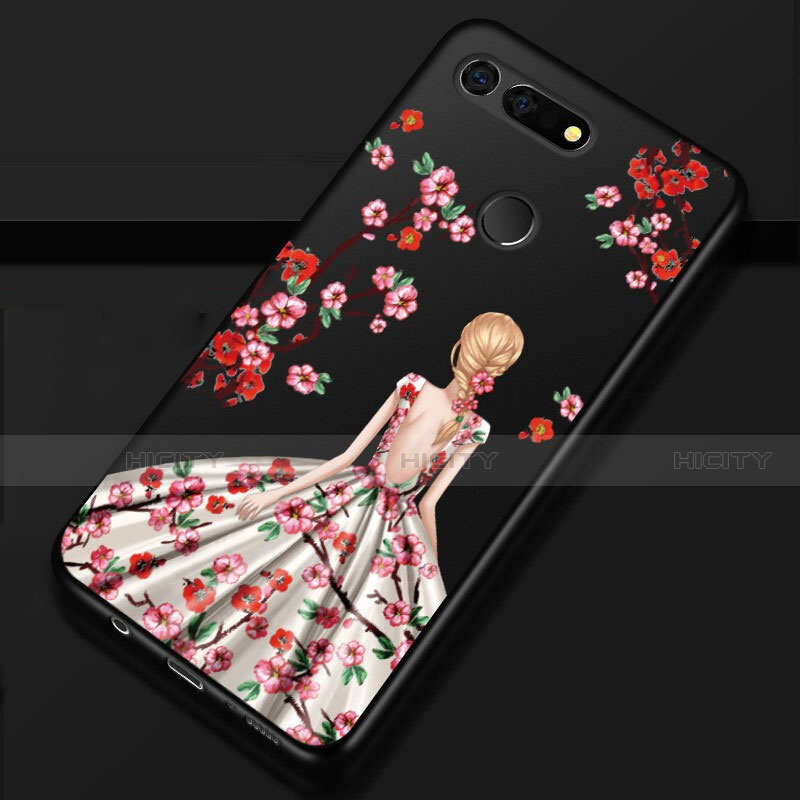 Coque Silicone Dos de Fille Souple Couleur Unie Etui Housse K02 pour Huawei Honor V20 Marron Plus