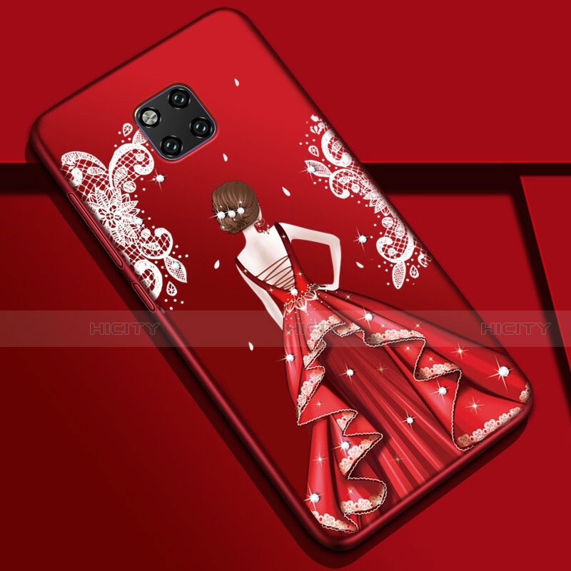 Coque Silicone Dos de Fille Souple Couleur Unie Etui Housse K02 pour Huawei Mate 20 Pro Plus