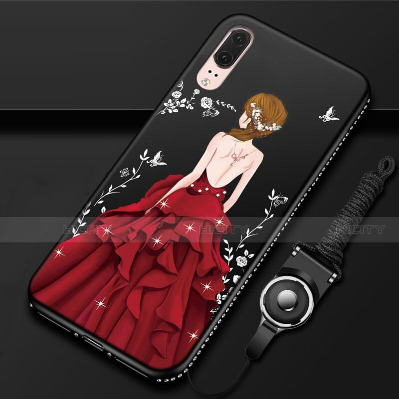 Coque Silicone Dos de Fille Souple Couleur Unie Etui Housse K02 pour Huawei P20 Plus