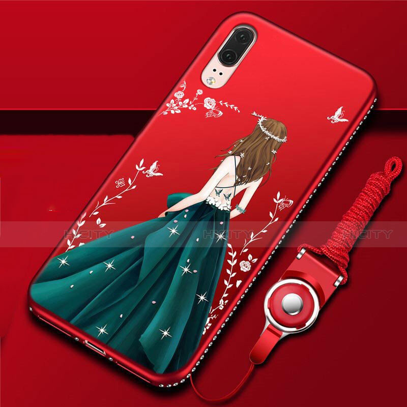 Coque Silicone Dos de Fille Souple Couleur Unie Etui Housse K02 pour Huawei P20 Plus