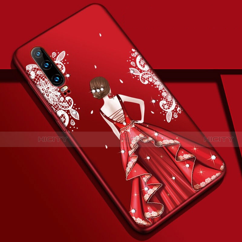 Coque Silicone Dos de Fille Souple Couleur Unie Etui Housse K02 pour Huawei P30 Plus