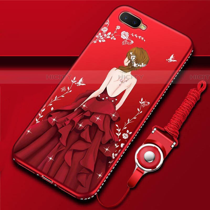 Coque Silicone Dos de Fille Souple Couleur Unie Etui Housse M02 pour Oppo RX17 Neo Plus