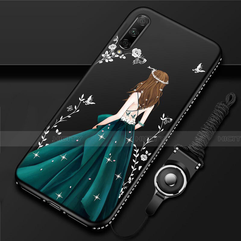 Coque Silicone Dos de Fille Souple Couleur Unie Etui Housse pour Huawei Honor 9X Pro Plus