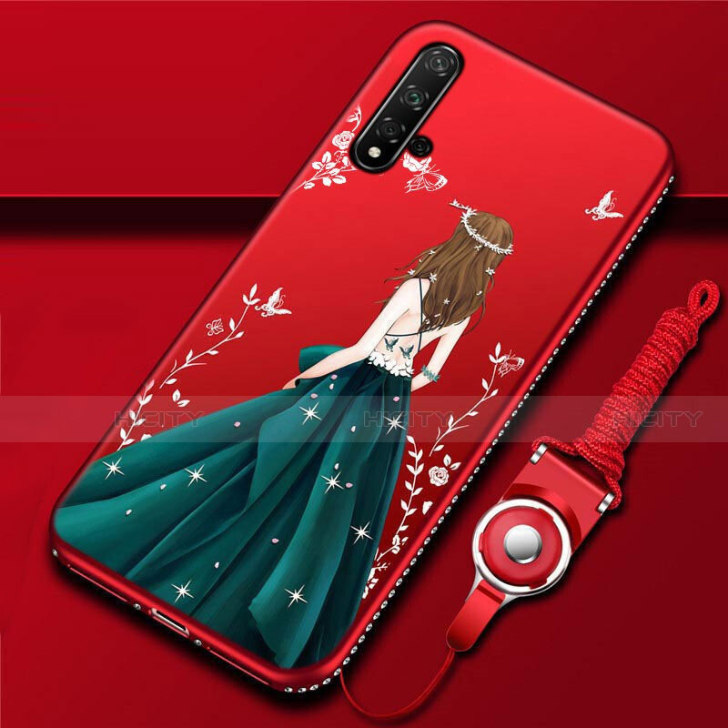 Coque Silicone Dos de Fille Souple Couleur Unie Etui Housse pour Huawei Nova 5 Mixte Plus