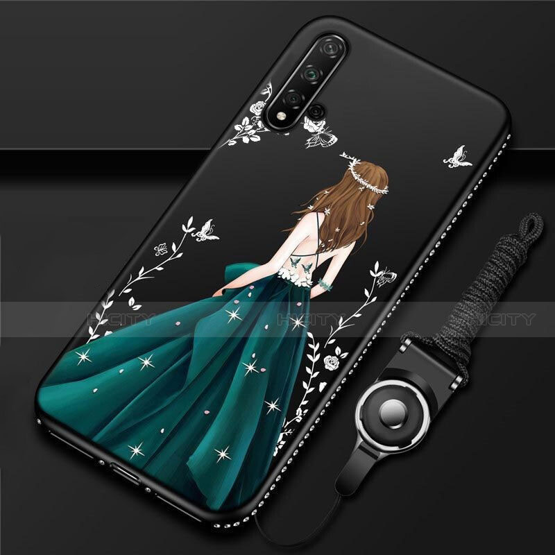 Coque Silicone Dos de Fille Souple Couleur Unie Etui Housse pour Huawei Nova 5 Plus