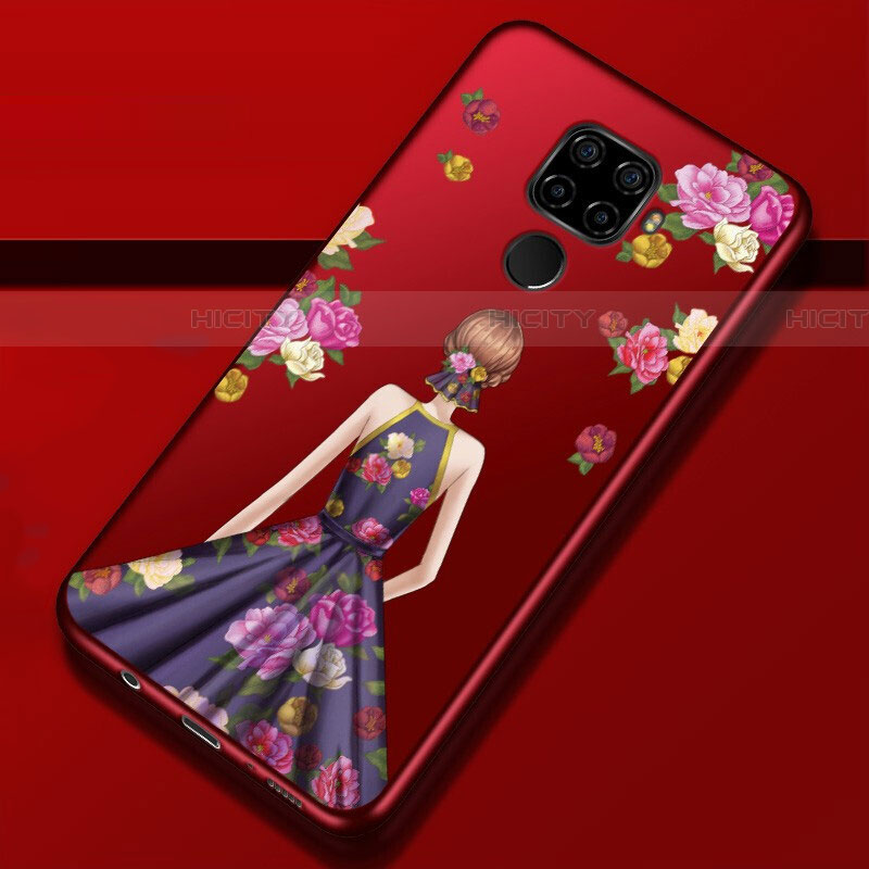 Coque Silicone Dos de Fille Souple Couleur Unie Etui Housse pour Huawei Nova 5i Pro Violet Plus