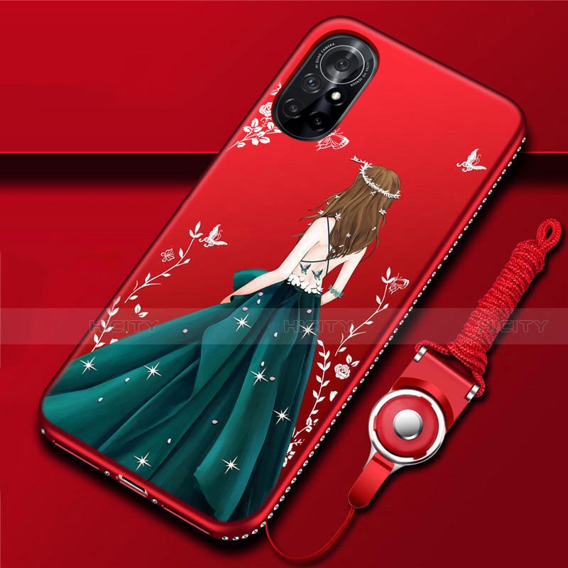 Coque Silicone Dos de Fille Souple Couleur Unie Etui Housse pour Huawei Nova 8 5G Plus